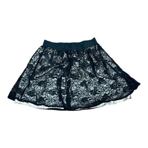 Mixage Skirt Womens XL Black Lace Overlay A-Line Lined Elastic Waist Party Chic
